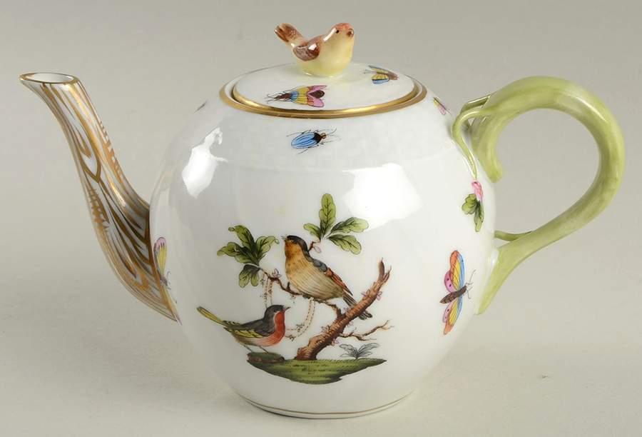 Rothschild Bird (RO) Individual Teapot & Lid by Herend-1