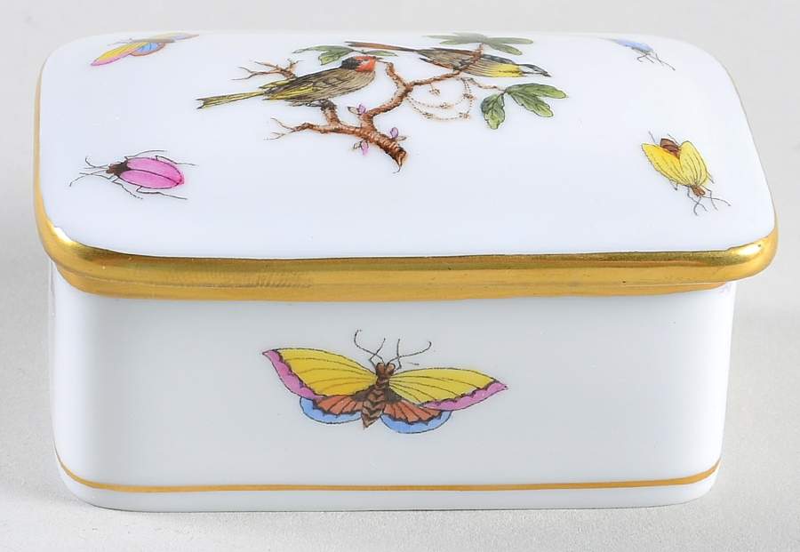 Rothschild Bird (RO) Trinket Box with Lid by Herend-1