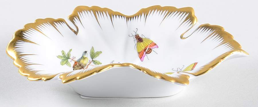 Rothschild Bird (RO) 6" Leaf Dish by Herend-1