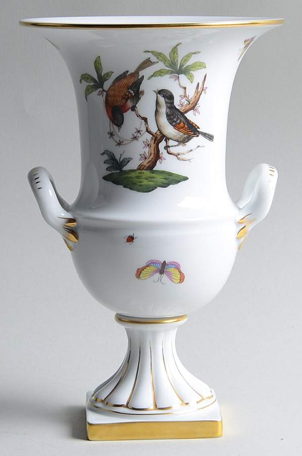 Rothschild Bird (RO) 9" Footed Urn by Herend-1