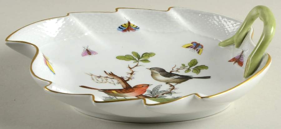 Rothschild Bird (RO) 9" Leaf Dish by Herend-1