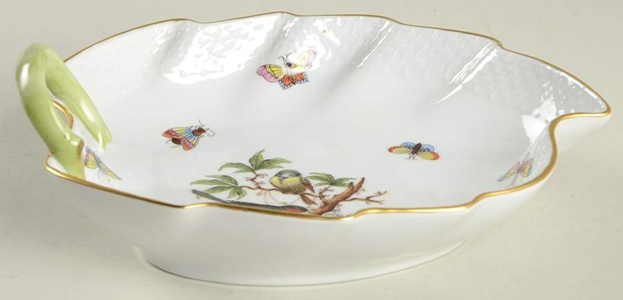 Rothschild Bird (RO) 7" Leaf Dish by Herend-1