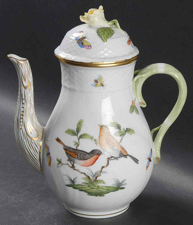 Rothschild Bird (RO) Coffee Pot & Lid by Herend-1