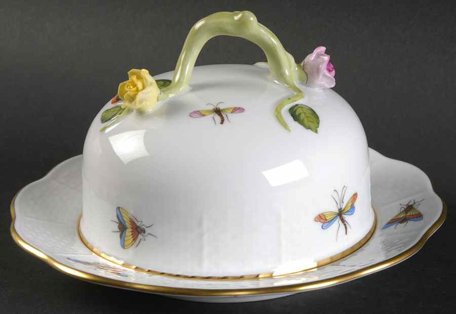 Rothschild Bird (RO) Round Covered Butter by Herend-1
