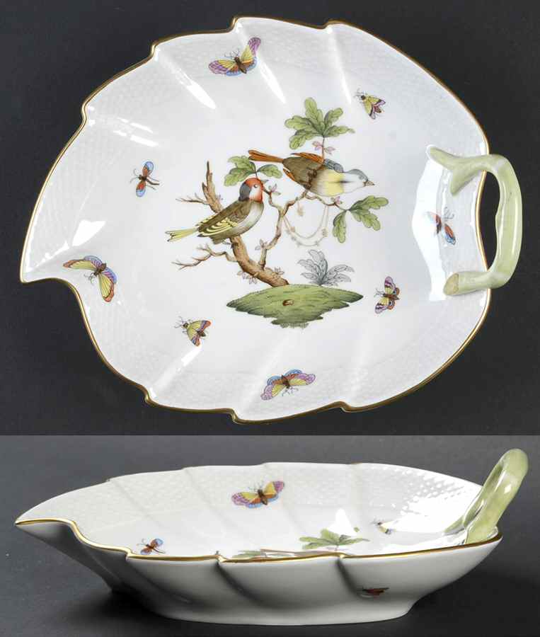 Rothschild Bird (RO) 9" Leaf Dish by Herend-1