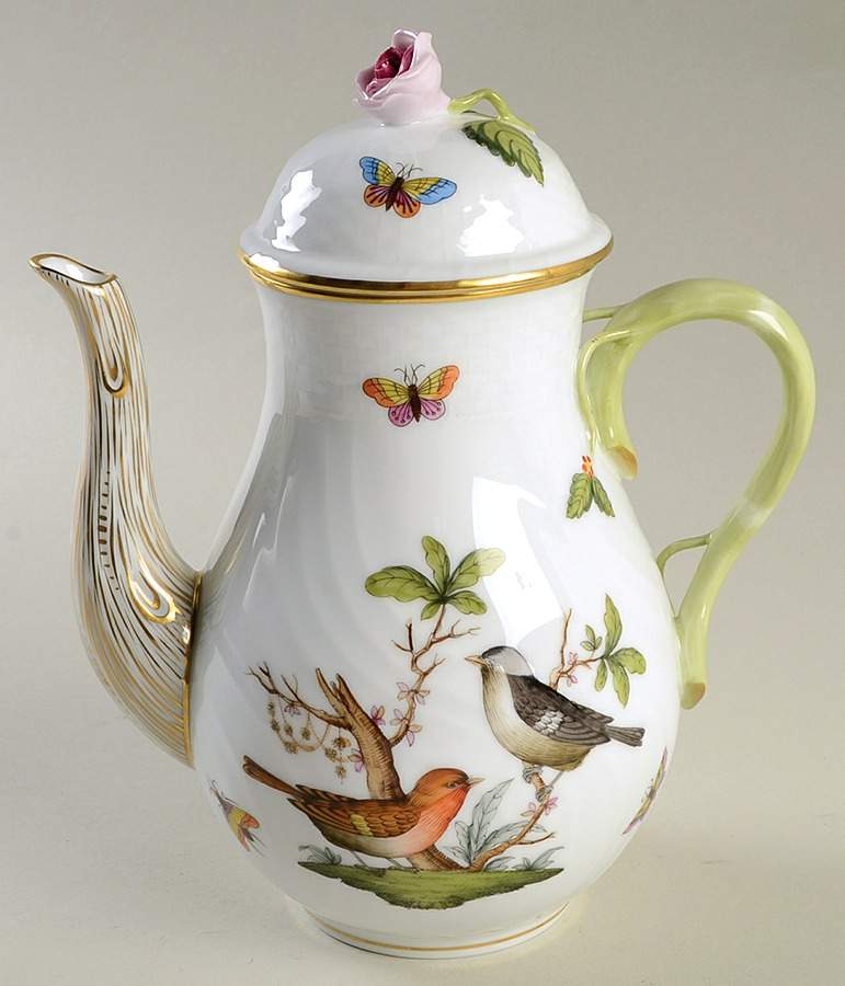 Rothschild Bird (RO) Coffee Pot & Lid by Herend-1