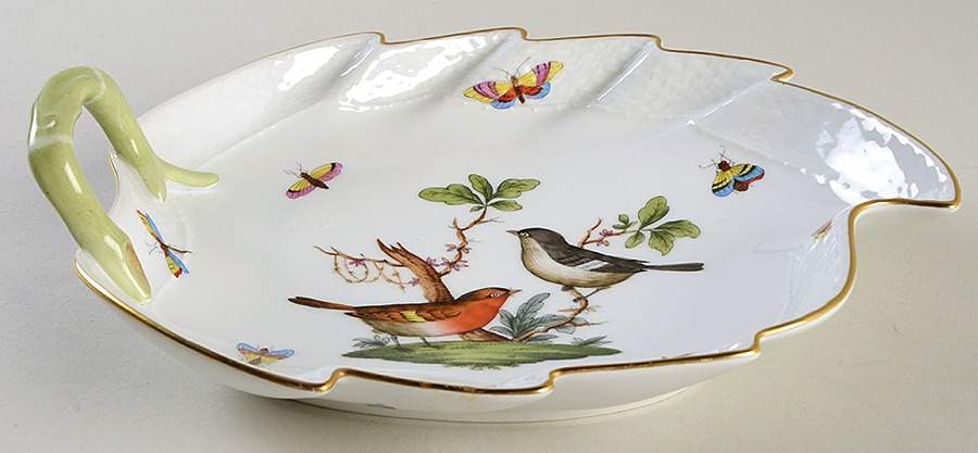 Rothschild Bird (RO) 9" Leaf Dish by Herend-1