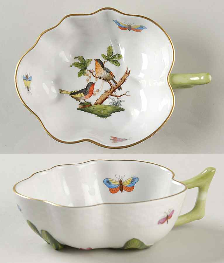 Rothschild Bird (RO) 5" Leaf Dish by Herend-1