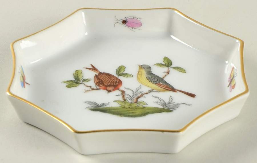 Rothschild Bird (RO) Octagonal Ashtray by Herend-1