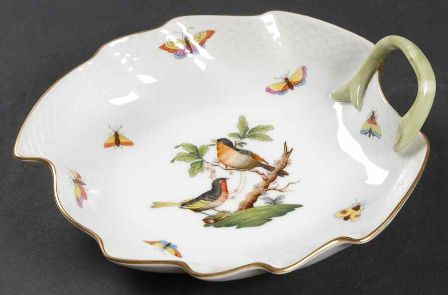 Rothschild Bird (RO) 7" Leaf Dish by Herend-1