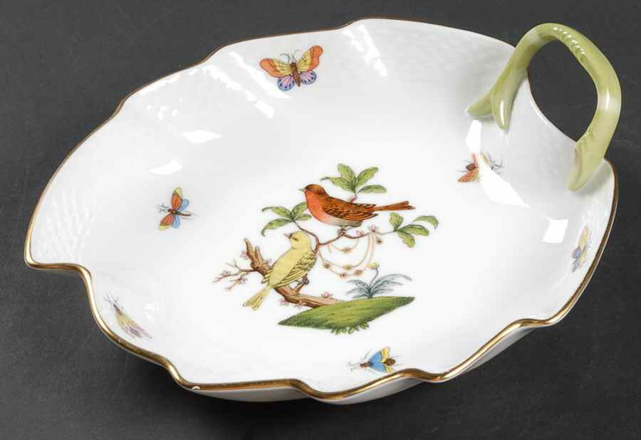 Rothschild Bird (RO) 7" Leaf Dish by Herend-1