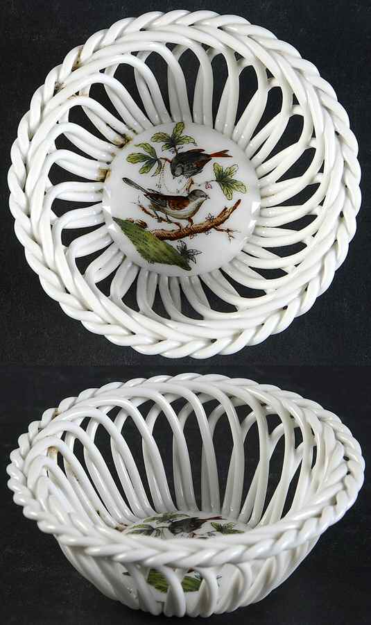 Rothschild Bird (RO) 3" Round Open Weave Basket by Herend-1