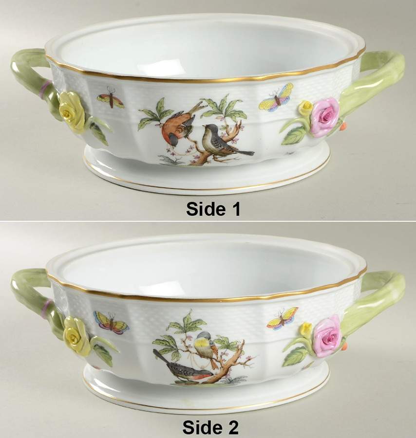 Rothschild Bird (RO) Small Round Covered Vegetable No Lid by Herend-1
