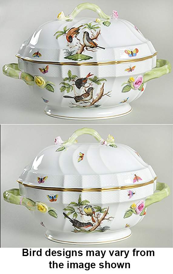 Rothschild Bird (RO) Oval Tureen & Lid by Herend-1