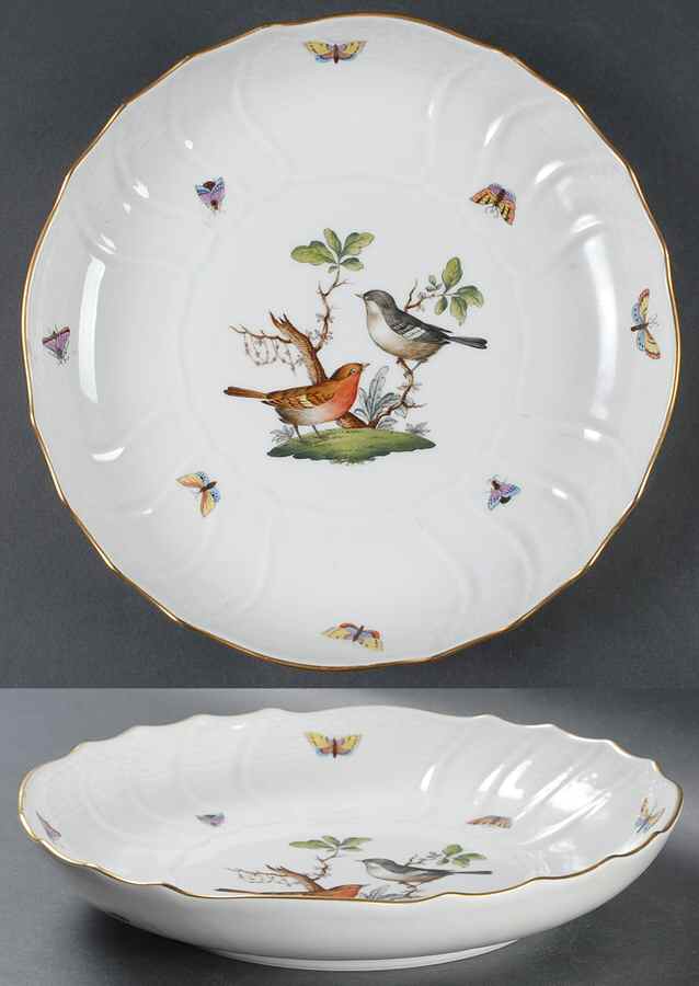 Rothschild Bird (RO) 10" Round Vegetable Bowl by Herend-1