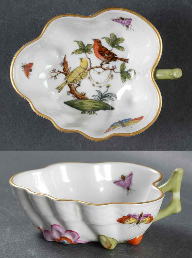 Rothschild Bird (RO) 4" Leaf Dish by Herend-1