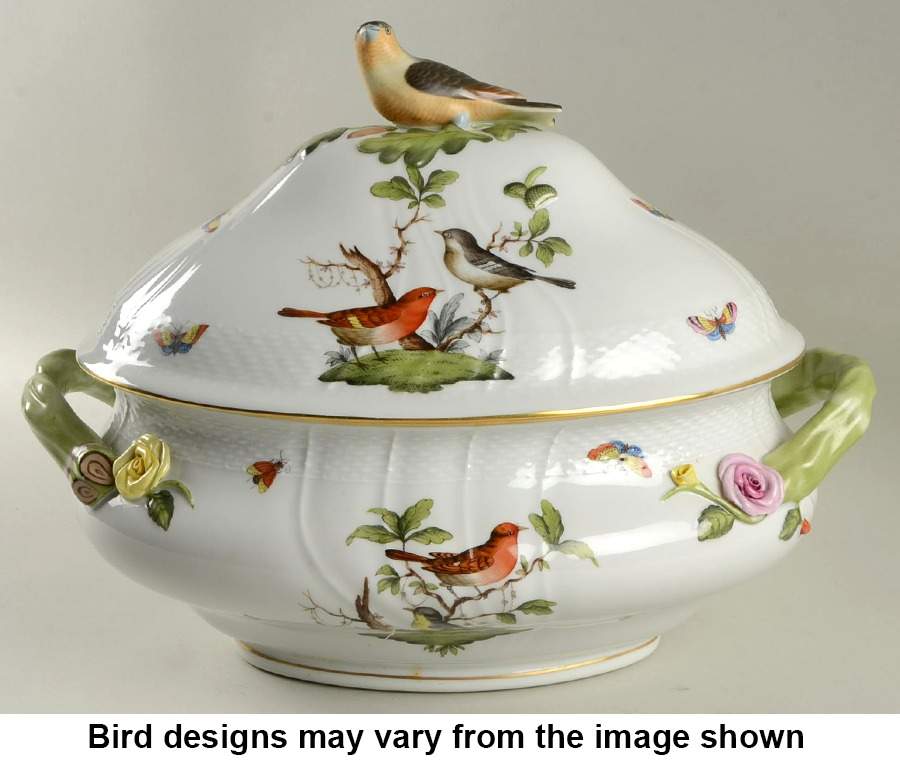 Rothschild Bird (RO) Oval Tureen & Lid by Herend-1
