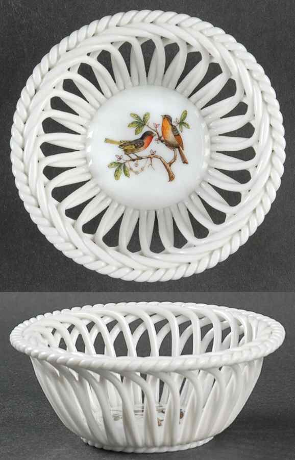 Rothschild Bird (RO) 3" Round Open Weave Basket by Herend-1