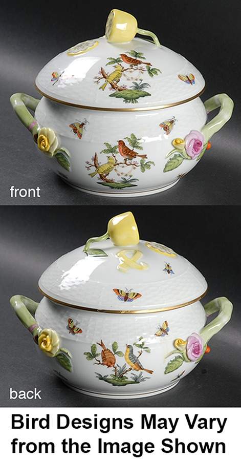 Rothschild Bird (RO) Bean Pot & Lid by Herend-1