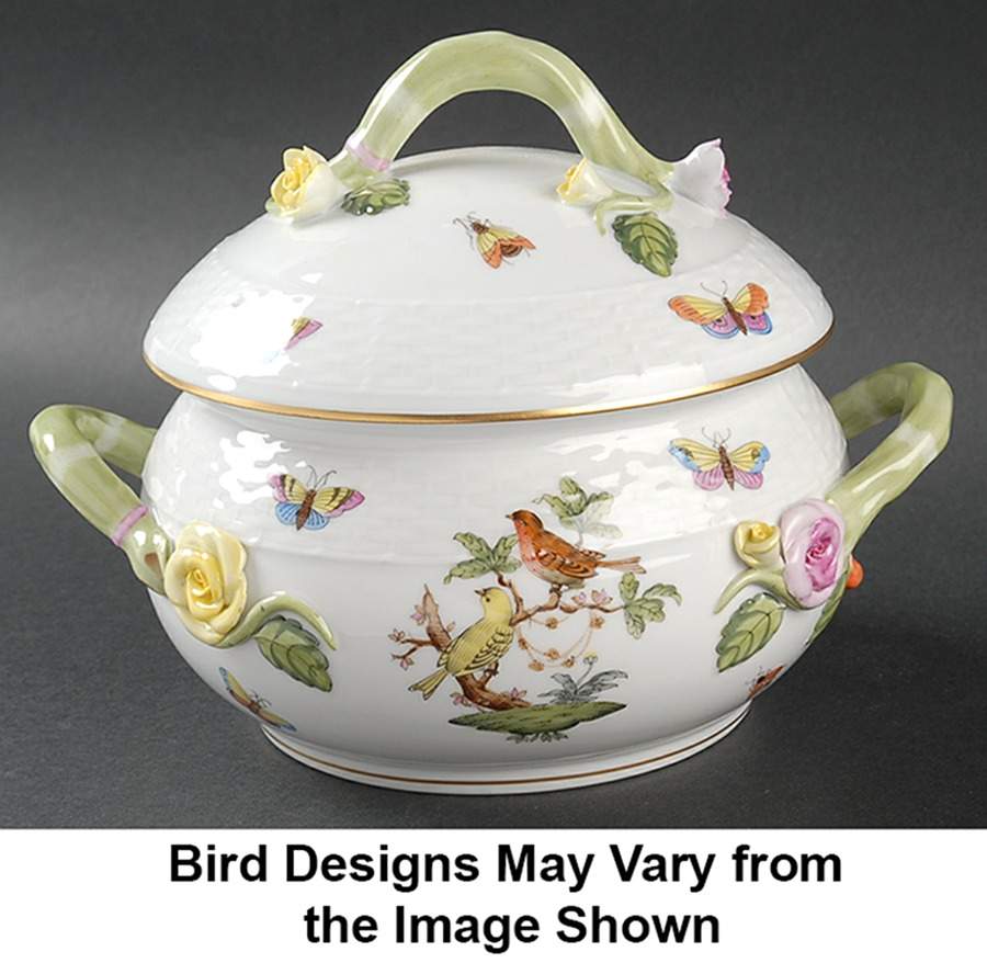 Rothschild Bird (RO) Bean Pot & Lid by Herend-1