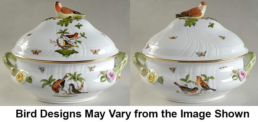 Rothschild Bird (RO) Oval Tureen & Lid by Herend-1