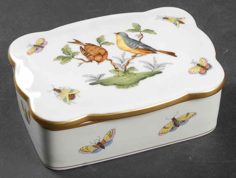 Rothschild Bird (RO) Cigarette Box & Lid by Herend-1