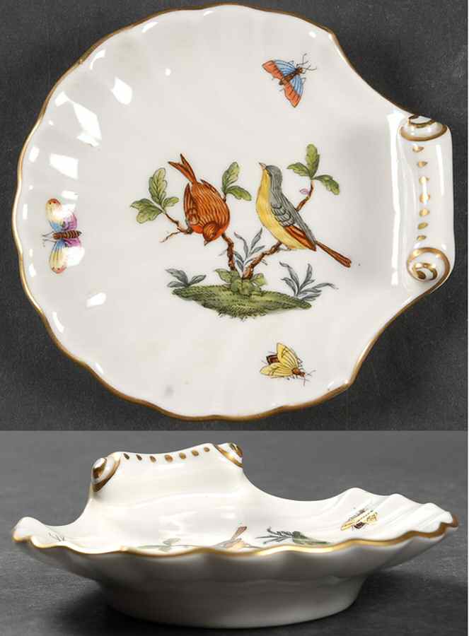 Rothschild Bird (RO) 4" Shell Shaped Dish by Herend-1