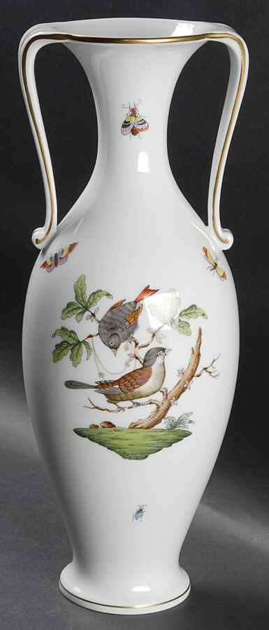 Rothschild Bird (RO) 13" Handled Vase by Herend-1