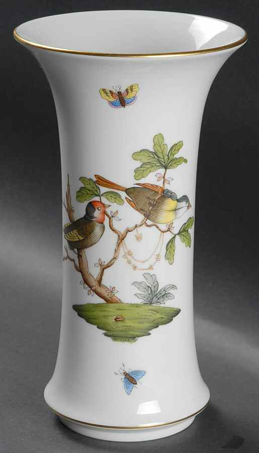 Rothschild Bird (RO) 8" Flared Vase by Herend-1