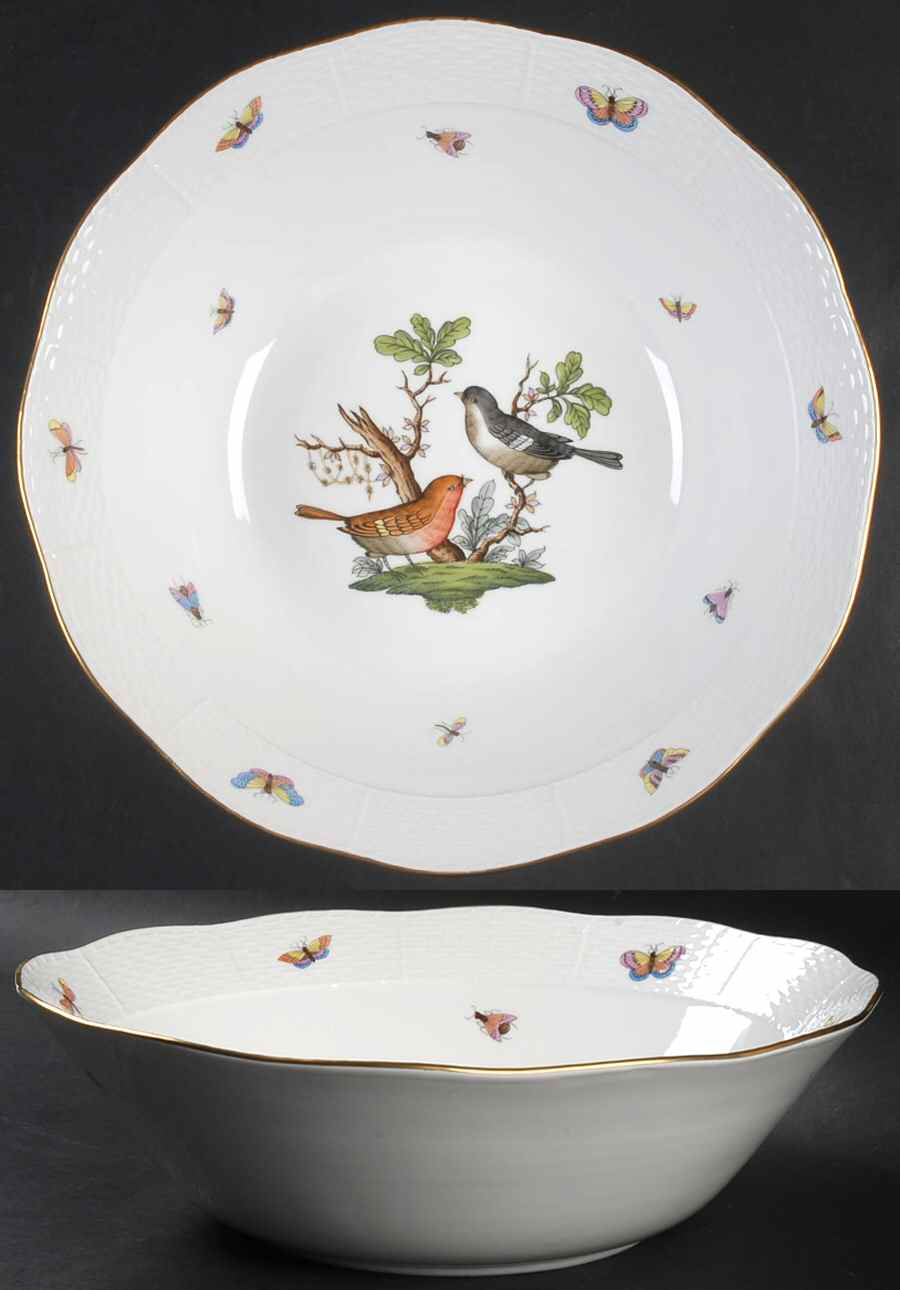 Rothschild Bird (RO) 12" Large Salad Serving Bowl by Herend-1