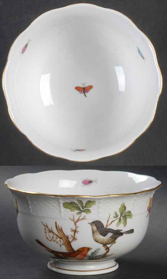 Rothschild Bird (RO) Cranberry Bowl by Herend-1