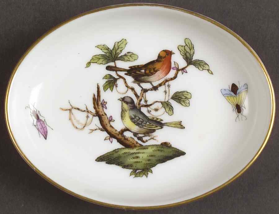 Rothschild Bird (RO) 3" Oval Ashtray by Herend-1