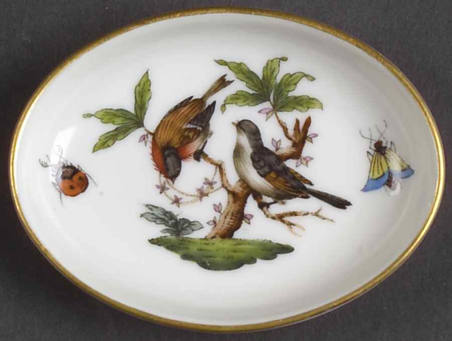 Rothschild Bird (RO) 3" Oval Ashtray by Herend-1