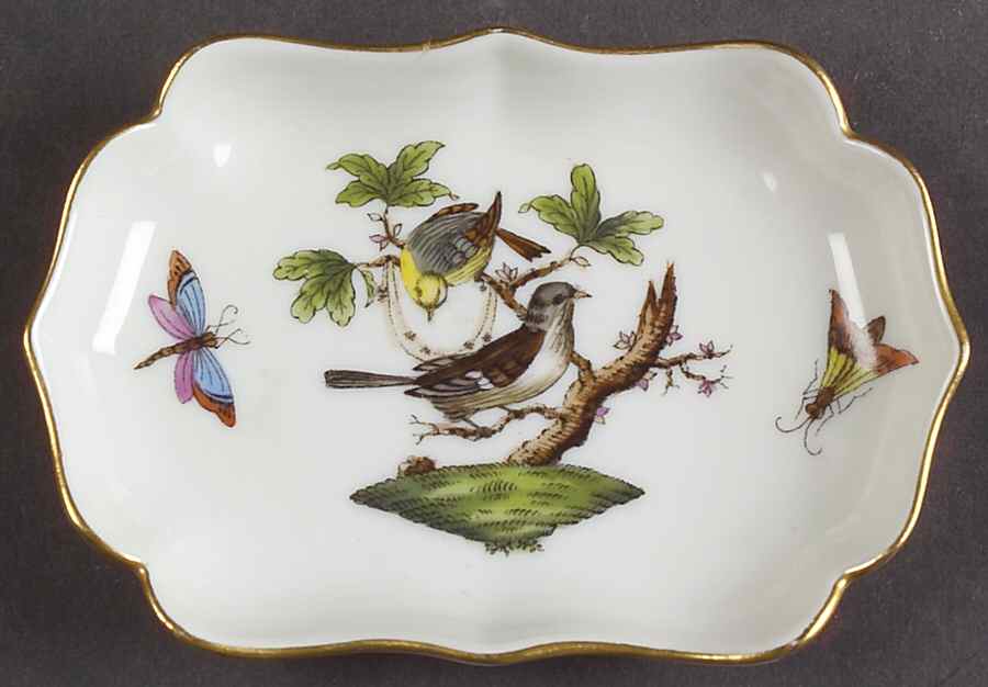 Rothschild Bird (RO) 4" Rectangular Ashtray by Herend-1