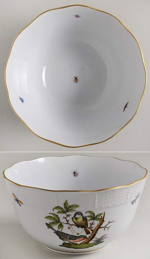 Rothschild Bird (RO) 7" Round Vegetable Bowl by Herend-1