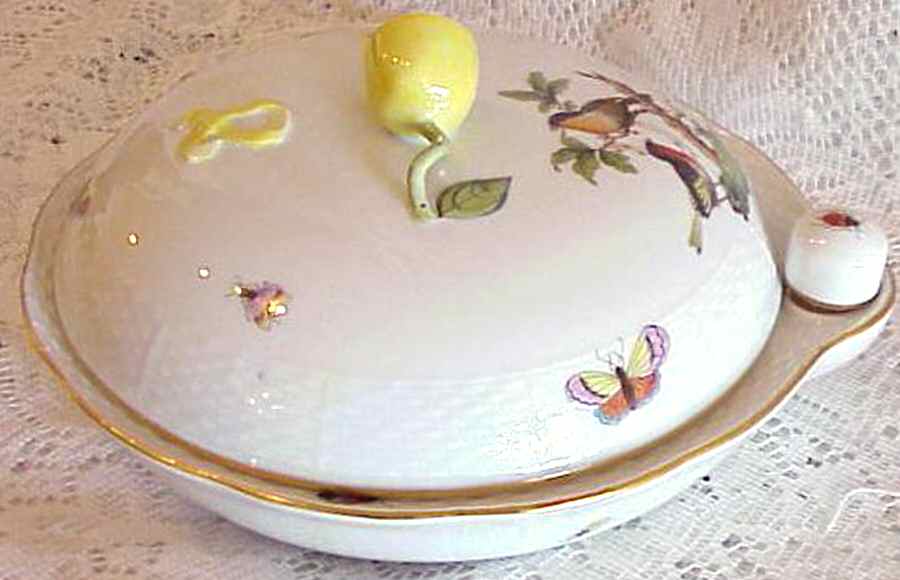 Rothschild Bird (RO) Hot Water Plate & Cover by Herend-1
