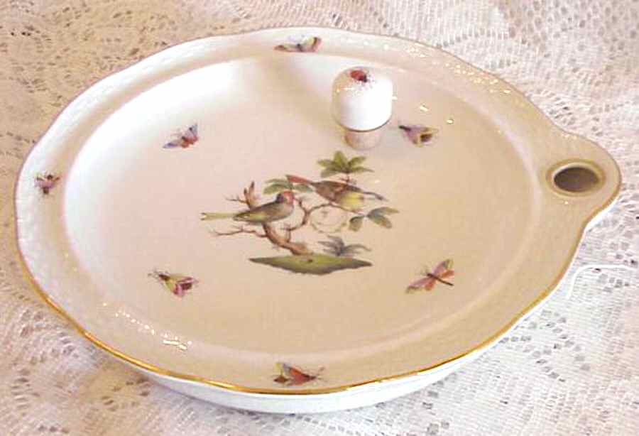 Rothschild Bird (RO) Plate-Hot Water/No Cover by Herend-1