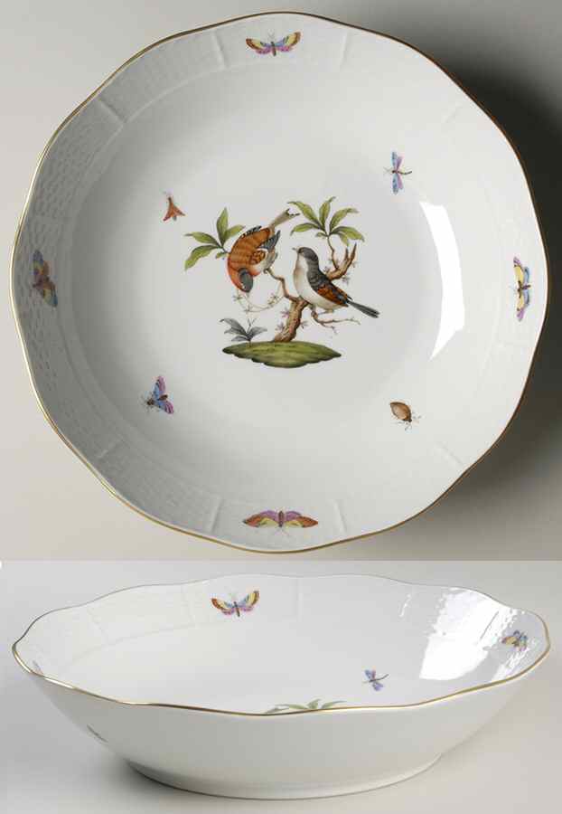 Rothschild Bird (RO) 11" Round Vegetable Bowl by Herend-1
