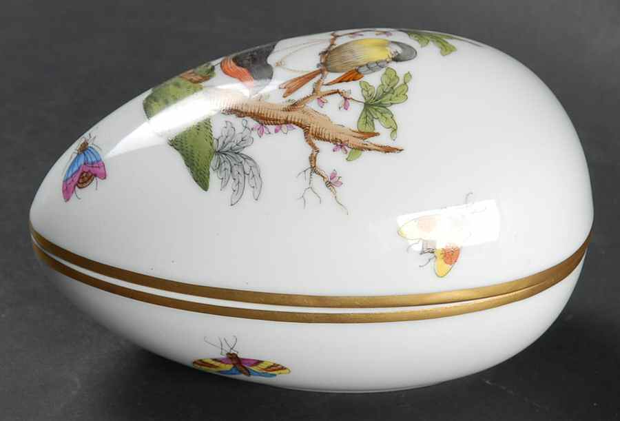 Rothschild Bird (RO) 4" Egg Box & Lid by Herend-1