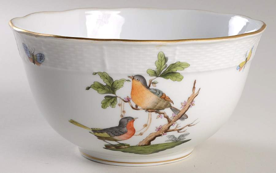 Rothschild Bird (RO) 7" Round Vegetable Bowl by Herend-1