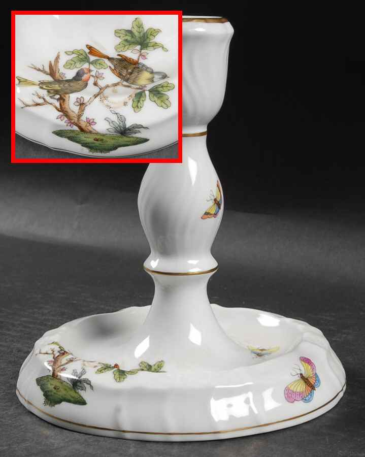 Rothschild Bird (RO) 5" Candlestick by Herend-1