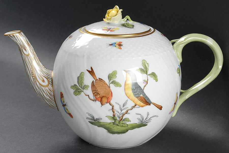 Rothschild Bird (RO) Teapot & Lid by Herend-1