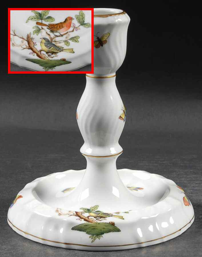 Rothschild Bird (RO) 5" Candlestick by Herend-1