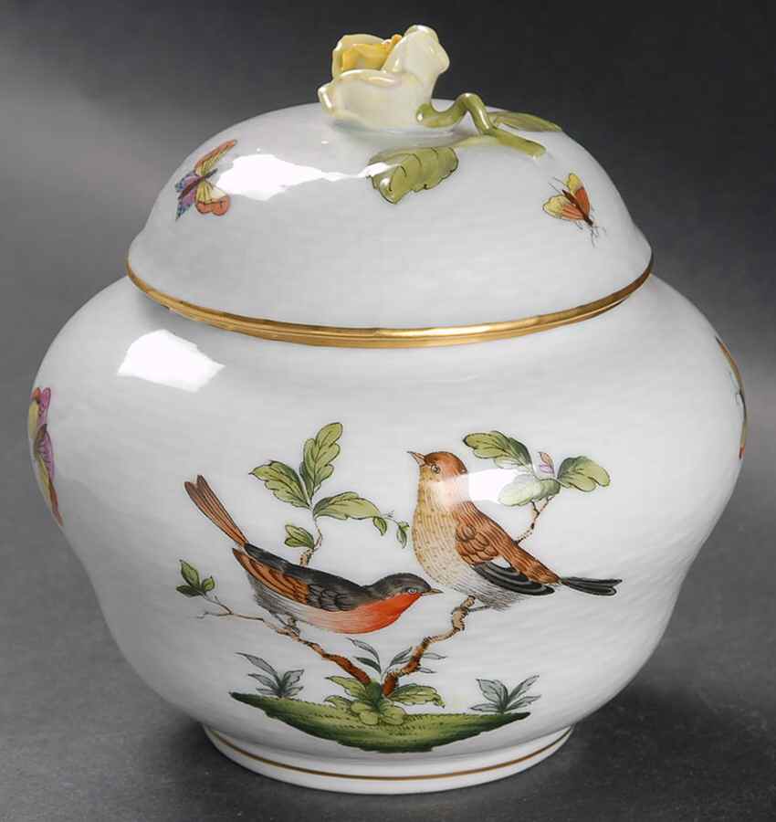 Rothschild Bird (RO) 5" Ginger Jar & Lid by Herend-1