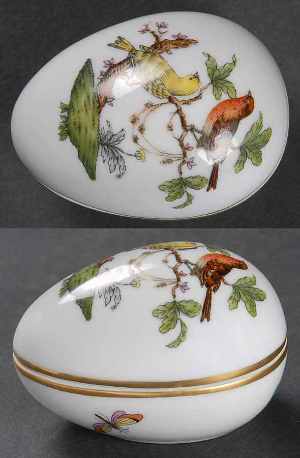 Rothschild Bird (RO) 2" Egg Box & Lid by Herend-1