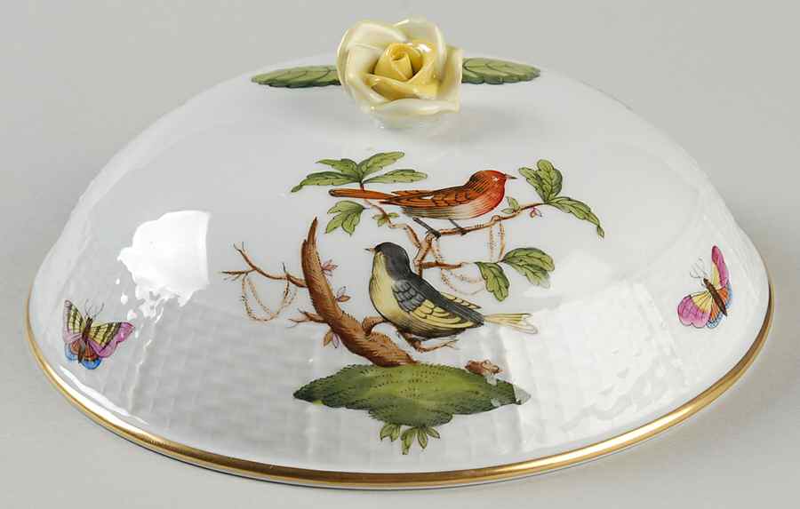 Rothschild Bird (RO) Lid for Muffin Dish by Herend-1