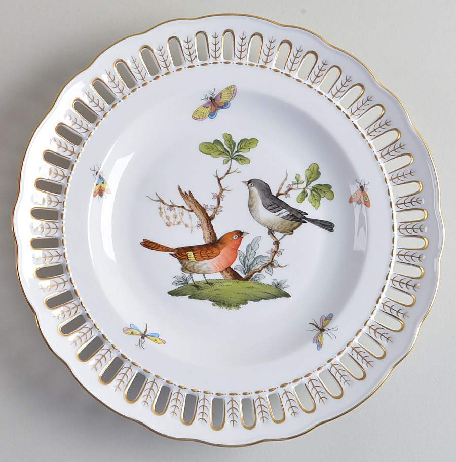 Rothschild Bird (RO) 9" Pierced Plate by Herend-1