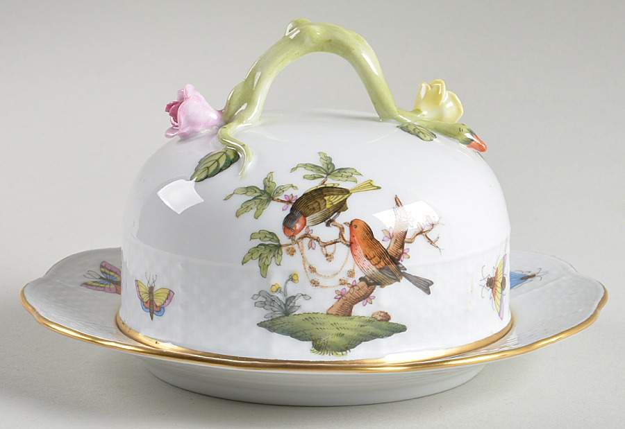 Rothschild Bird (RO) Round Covered Butter by Herend-1