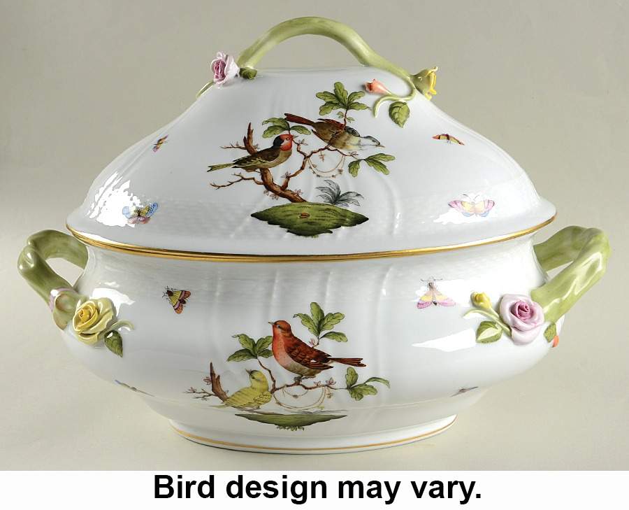 Rothschild Bird (RO) Oval Tureen & Lid by Herend-1