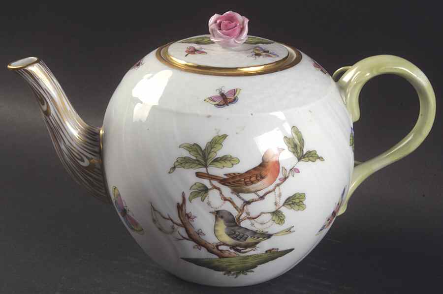 Rothschild Bird (RO) Teapot & Lid by Herend-1